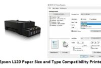Epson L120 Paper Size and Type Compatibility Printer