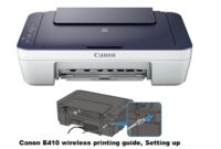 Canon E410 wireless printing guide, Setting up and troubleshooting