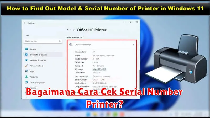Bagaimana Cara Cek Serial Number Printer?