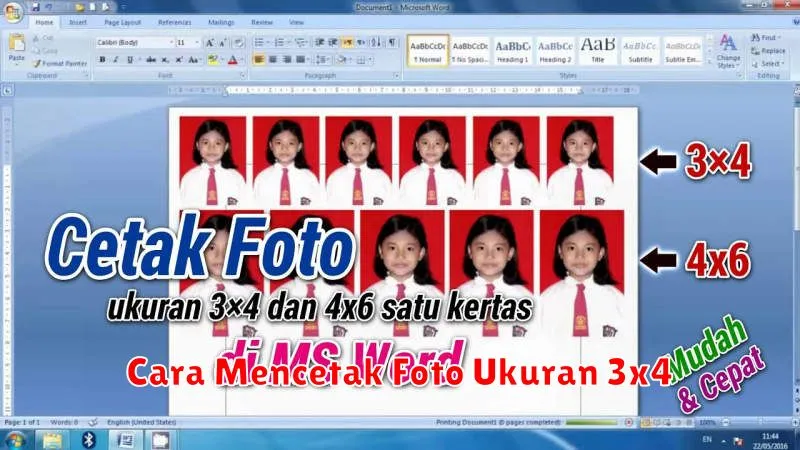 Cara Mencetak Foto Ukuran 3x4