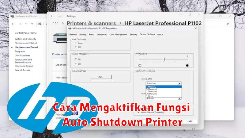 Cara Mengaktifkan Fungsi Auto Shutdown Printer