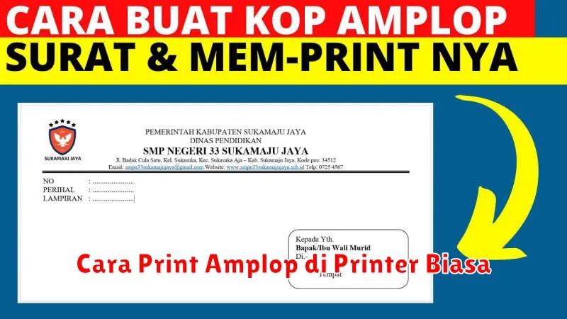 Cara Print Amplop di Printer Biasa