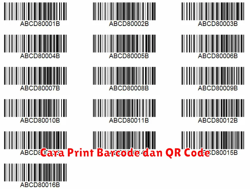 Cara Print Barcode dan QR Code