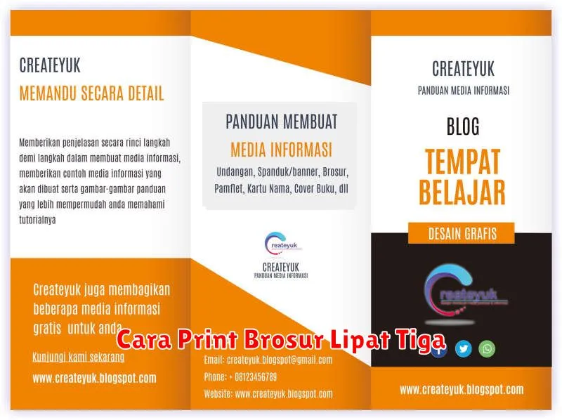 Cara Print Brosur Lipat Tiga