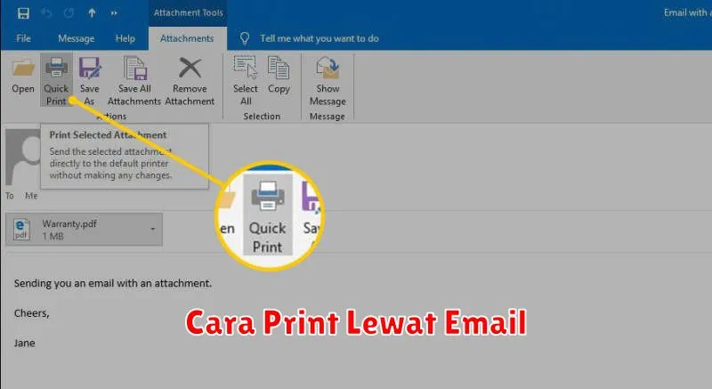 Cara Print Lewat Email