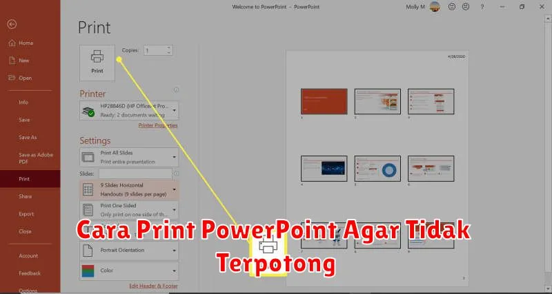 Cara Print PowerPoint Agar Tidak Terpotong