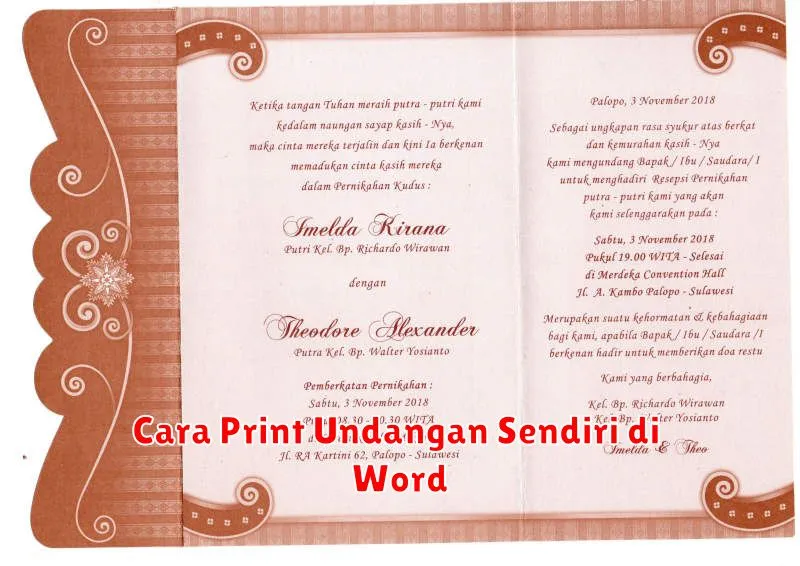 Cara Print Undangan Sendiri di Word