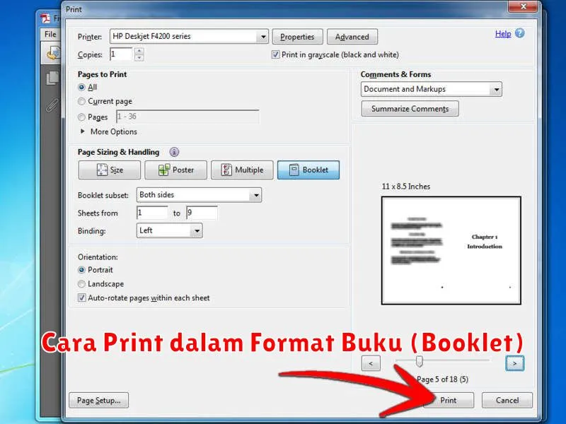 Cara Print dalam Format Buku (Booklet)