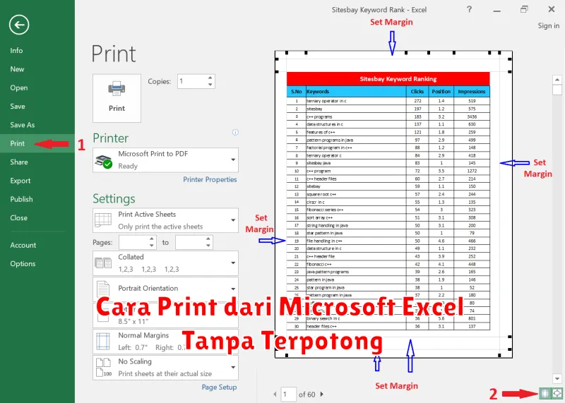 Cara Print dari Microsoft Excel Tanpa Terpotong
