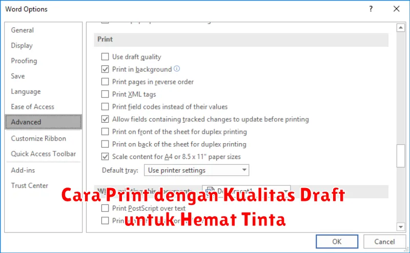 Cara Print dengan Kualitas Draft untuk Hemat Tinta