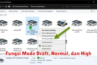 Fungsi Mode Draft, Normal, dan High