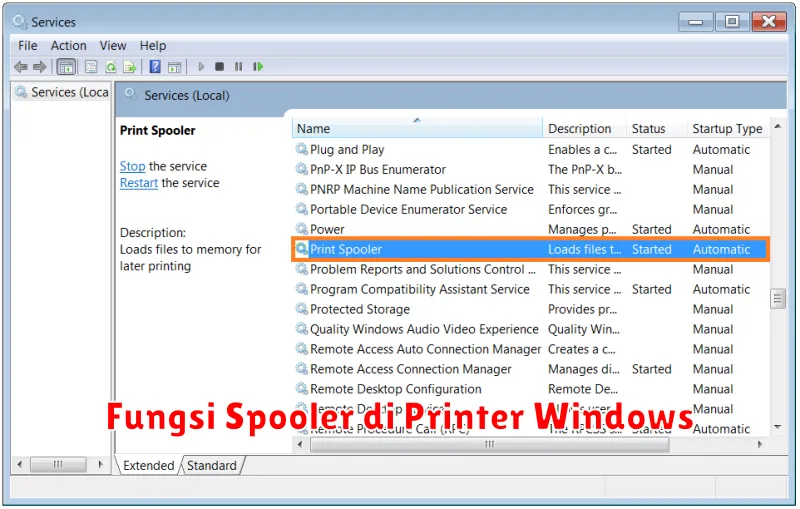 Fungsi Spooler di Printer Windows
