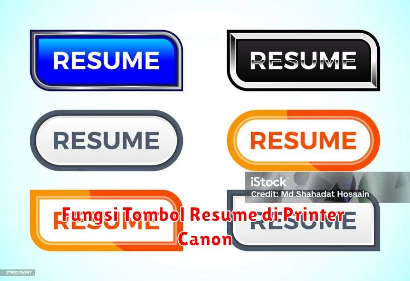 Fungsi Tombol Resume di Printer Canon