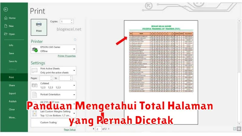Panduan Mengetahui Total Halaman yang Pernah Dicetak