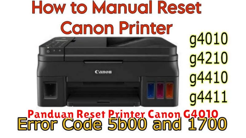 Panduan Reset Printer Canon G4010