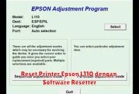 Reset Printer Epson L110 dengan Software Resetter